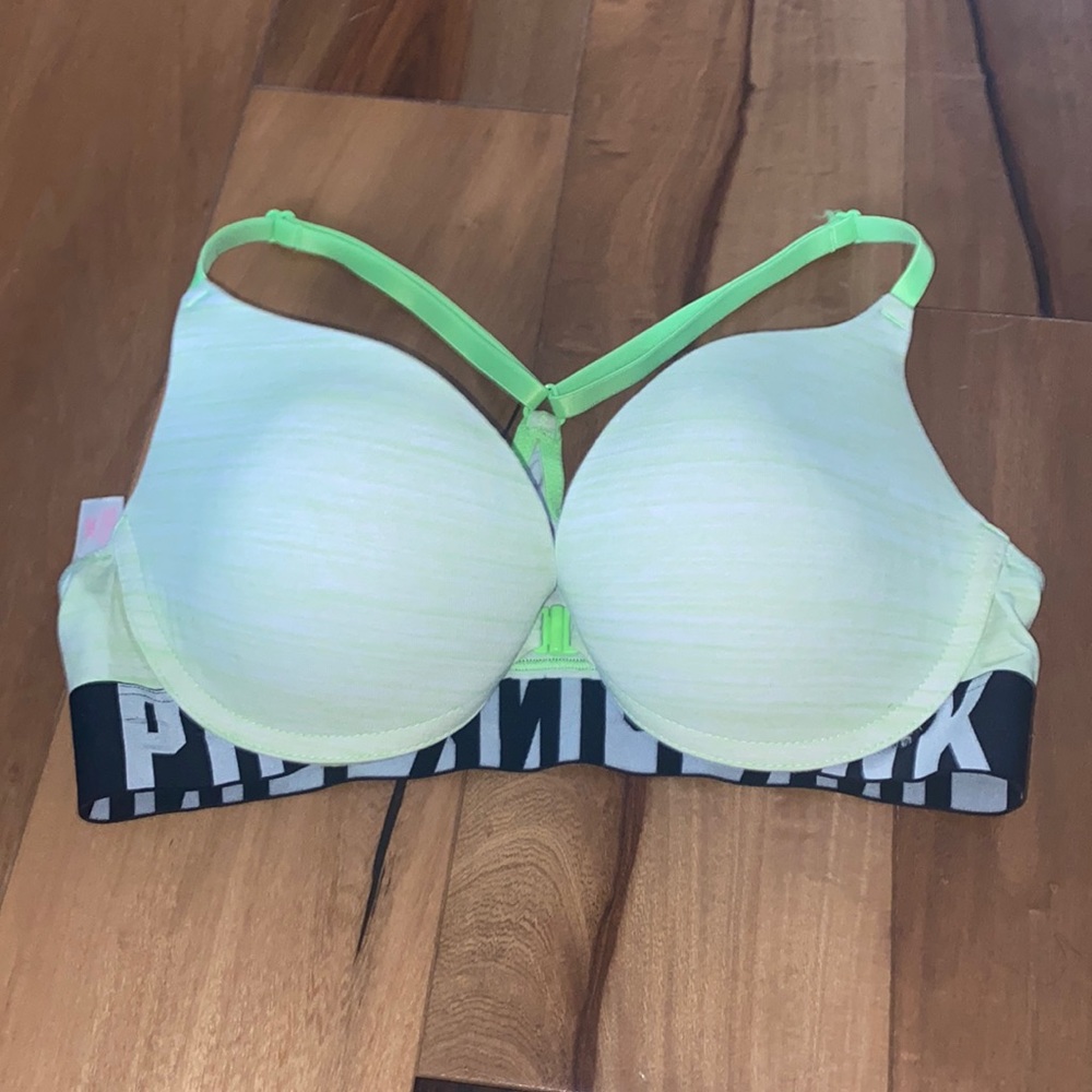 NWOT- VICTORIAS SECRET PINK RACERBACK FRONT CLASP CLOSURE BRA - SIZE 34C